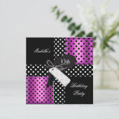 13e verjaardagsfeestje voor tienermeisjes kaart (Staand voorkant)