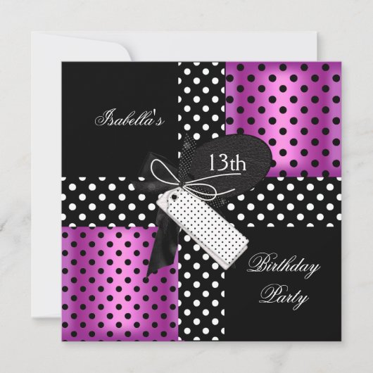 13e verjaardagsfeestje voor tienermeisjes kaart (Voorkant)
