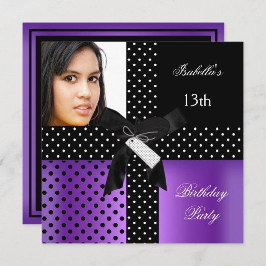 13e verjaardagsfeestje voor tienermeisjes kaart (Voorkant / Achterkant)