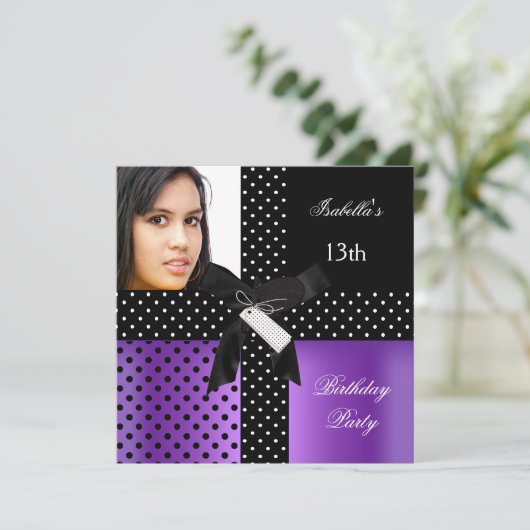 13e verjaardagsfeestje voor tienermeisjes kaart (Staand voorkant)