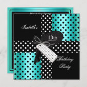 13e verjaardagsfeestje voor tienermeisjes kaart (Voorkant / Achterkant)