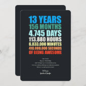 13e verjaardagskaart kaart (Voorkant / Achterkant)