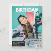 13e verjaardagsuitnodiging voor haar Magazine Hoes Kaart (Voorkant)