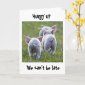 **13e VIRTHDAY** VAN VARKENS VAN LOPENDE VARKENS Kaart (Gele Bloem)