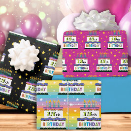 13e zeedagen Regenboogstripes Caketpapier Inpakpapier Vel