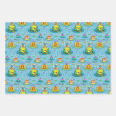 13e zeekikkikker met vuurwerk P Inpakpapier Vel (Voorkant 2)