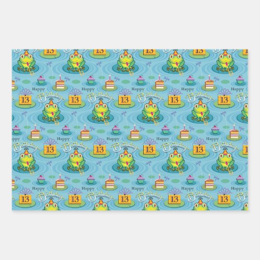 13e zeekikkikker met vuurwerk P Inpakpapier Vel (Voorkant 2)