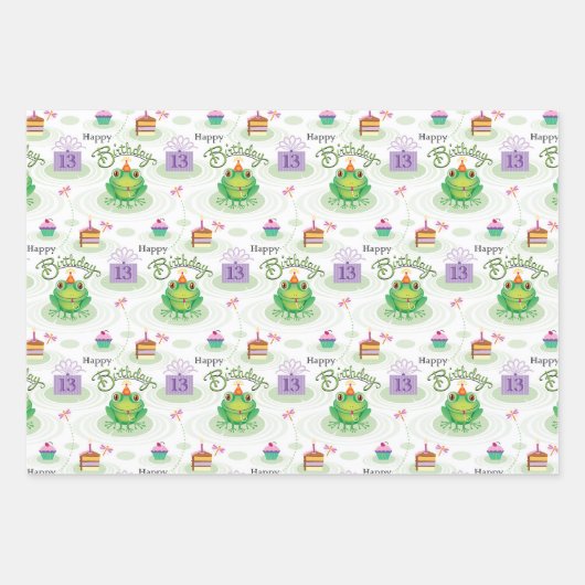 13e zeekikkikker met vuurwerk P Inpakpapier Vel (Voorkant)