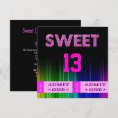 13e zoete 13 Birthday Party Tickets Fun Kaart (Voorkant / Achterkant)