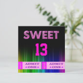 13e zoete 13 Birthday Party Tickets Fun Kaart (Staand voorkant)