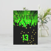 13e zoete 13 Birthday Party Tickets Limoen Kaart (Staand voorkant)