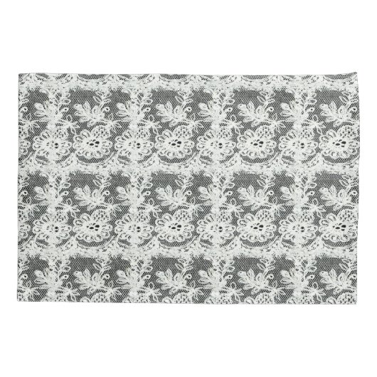 13e zwart + wit kant bruiloft Jubileum Kussensloop (Achterkant-Links)