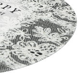 13e zwart + wit kant bruiloft Jubileum Snijplank (Hoek)