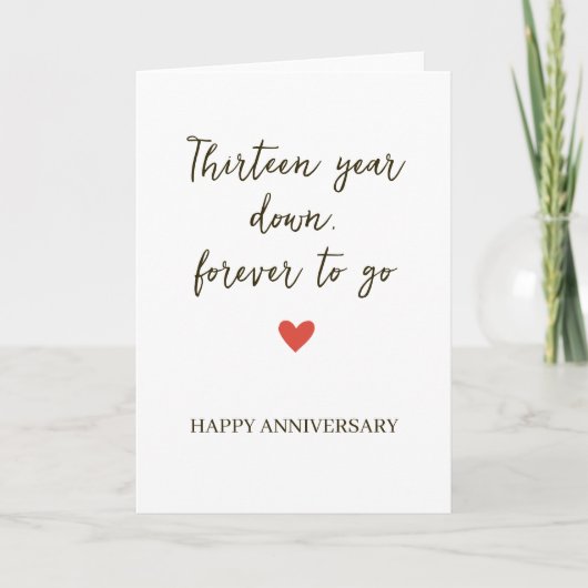 13st Anniversary – Thirtee Year Down Forever to Go Kaart (Voorkant)