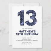 13th Birthday, Blue Camo Personalized Teen Kaart (Voorkant)