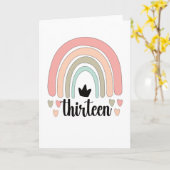 13th Birthday Boho Rainbow Party Kids 13 Years Old Kaart (Gele Bloem)