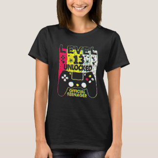 13th Birthday Boy  Level 13 Unlocked Official Teen T-shirt