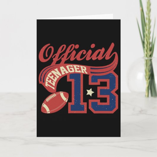 13th Birthday Boy Official Teenager 13 Yrs Old Foo Kaart (Voorkant)