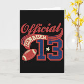 13th Birthday Boy Official Teenager 13 Yrs Old Foo Kaart (Gele Bloem)