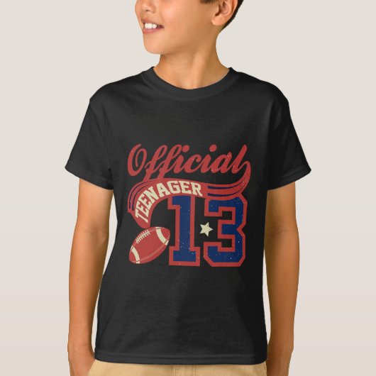 13th Birthday Boy Official Teenager 13 Yrs Old Foo T-shirt (Voorkant)