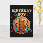 13th Birthday Boy Teen 13 Years Old Sketll Players Kaart (Gele Bloem)