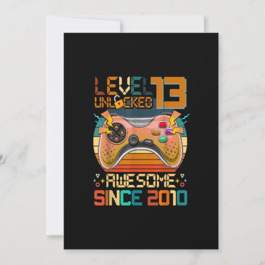 13th Birthday boys Video Game Level 13 Unlocked Aw Kaart (Voorkant)