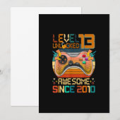 13th Birthday boys Video Game Level 13 Unlocked Aw Kaart (Voorkant / Achterkant)