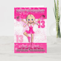13th Birthday Cheerleader Dancing, Stars In Pinks
