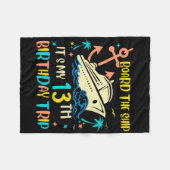 13th Birthday Cruise Trip Funny Nautical Vacation  Fleece Deken (Voorkant (Horizontaal))