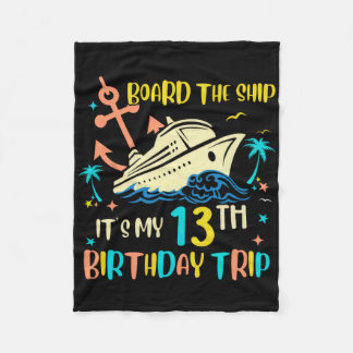 13th Birthday Cruise Trip Funny Nautical Vacation  Fleece Deken
