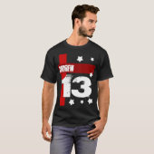 13th Birthday Custom Name BLACK RED WHITE V3 T-shirt (Voorkant volledig)