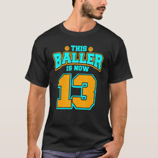 13th Birthday For Boys Basketball 13 Years Old Kid T-shirt