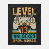 13th Birthday Gift Boys Level 13 Unlocked Official Fleece Deken (Voorkant)