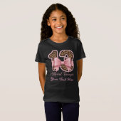 13th Birthday Gift Pink Leopard Print Bow  T-shirt (Voorkant volledig)
