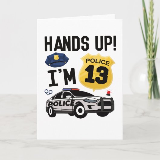 13th Birthday Gift Police Officer 13 Year Old Boy Kaart (Voorkant)