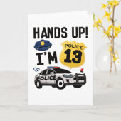 13th Birthday Gift Police Officer 13 Year Old Boy Kaart (Gele Bloem)