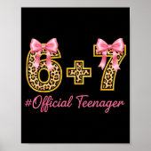 13th Birthday Girl Nk Coquette Bow Leopard 6+7 Yea Poster (Voorkant)