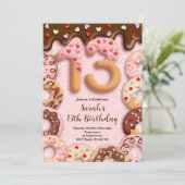 13th Birthday Girls Invitation Kaart (Staand voorkant)