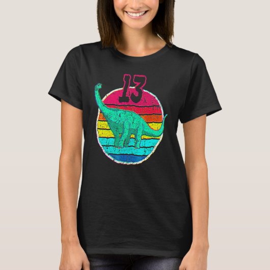 13th Birthday I Brachiosaurus Diplodocus I Family  T-shirt (Voorkant)