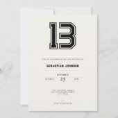 13th Birthday Invitation - Minimal Sport Style Kaart (Voorkant)