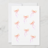 13th Birthday Invitation Pink Bow for Girls Kaart (Achterkant)