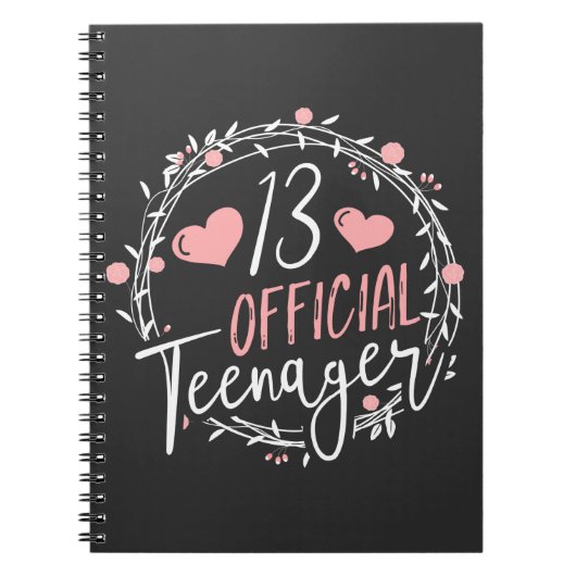 13th Birthday Official Teenager 13 Years Old Girl Notitieboek (Voorkant)