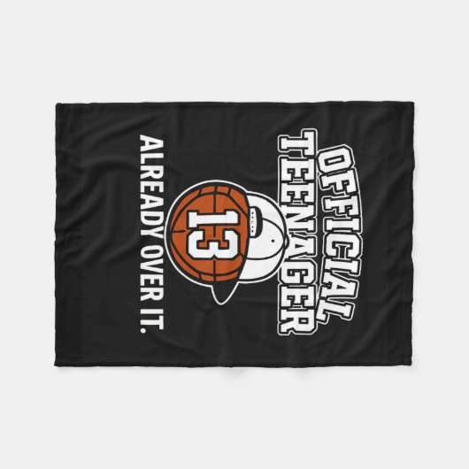 13th Birthday Official Teenager Funny Teen Sketll  Fleece Deken (Voorkant (Horizontaal))