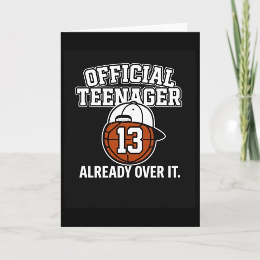 13th Birthday Official Teenager Funny Teen Sketll  Kaart (Voorkant)