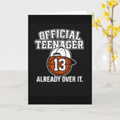 13th Birthday Official Teenager Funny Teen Sketll  Kaart (Gele Bloem)