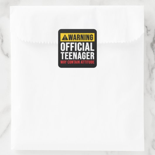 13th Birthday Official Teenager Vierkante Sticker (Tas)