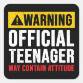 13th Birthday Official Teenager Vierkante Sticker (Voorkant)