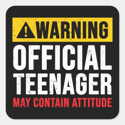 13th Birthday Official Teenager Vierkante Sticker (Voorkant)