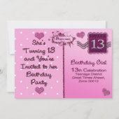 13th Birthday Party Invitation - Briefkaart Front (Voorkant)