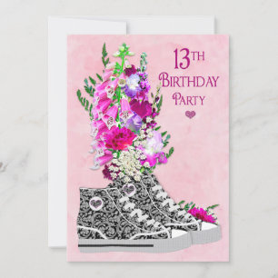 13th Birthday Party Invitation, Sneakers Kaart